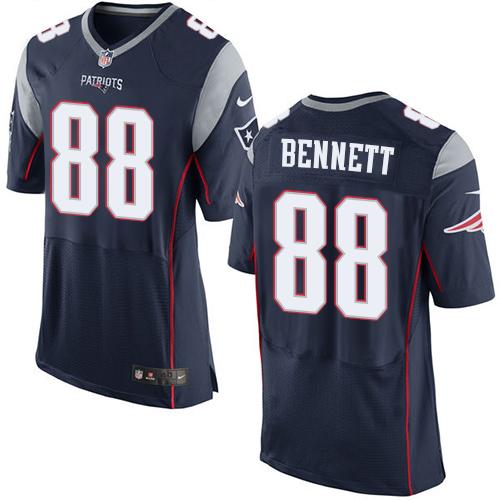 Nike Patriots #88 Martellus Bennett Navy Blue Team Color Men's Stitched NFL Elite Jersey