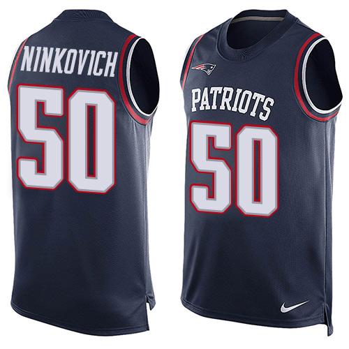 Nike Patriots #50 Rob Ninkovich Navy Blue Team Color Men's Stitched NFL Limited Tank Top Jersey