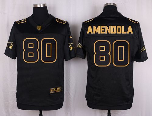 Nike Patriots #80 Danny Amendola Black Men's Stitched NFL Elite Pro Line Gold Collection Jersey