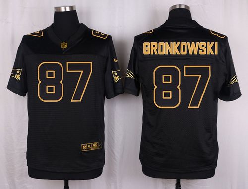 Nike Patriots #87 Rob Gronkowski Black Men's Stitched NFL Elite Pro Line Gold Collection Jersey