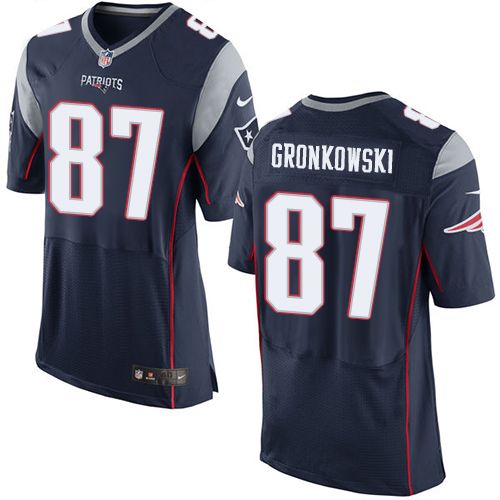 Nike Patriots #87 Rob Gronkowski Navy Blue Team Color Men's Stitched NFL New Elite Jersey