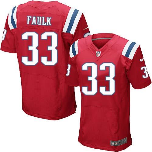 Nike Patriots #33 Kevin Faulk Red Alternate Men's Stitched NFL Elite Jersey