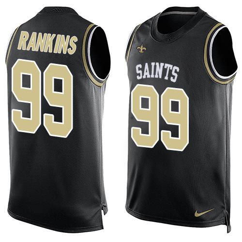 Nike Saints #99 Sheldon Rankins Black Team Color Men's Stitched NFL Limited Tank Top Jersey