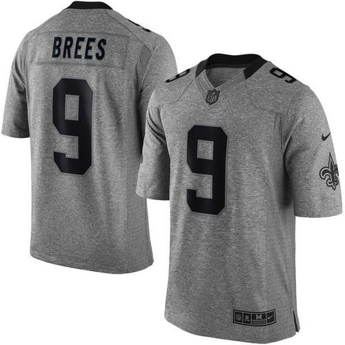 Nike Saints #9 Drew Brees Gray Men's Stitched NFL Limited Gridiron Gray Jersey