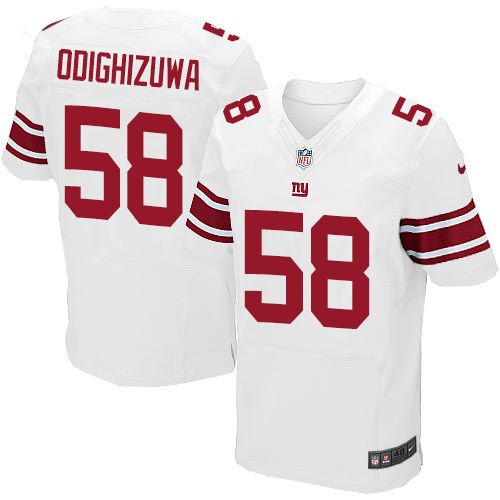 Nike Giants #58 Owa Odighizuwa White Men's Stitched NFL Elite Jersey
