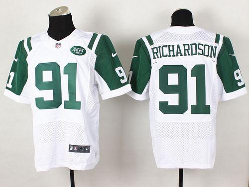 Nike Jets #91 Sheldon Richardson White Men's Stitched NFL Elite Jersey