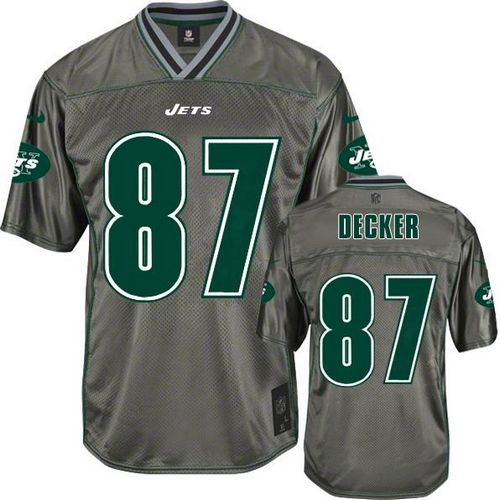Nike Jets #87 Eric Decker Grey Men's Stitched NFL Elite Vapor Jersey