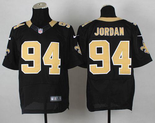 Nike Saints #94 Cameron Jordan Black Team Color Men's Stitched NFL Elite Jersey