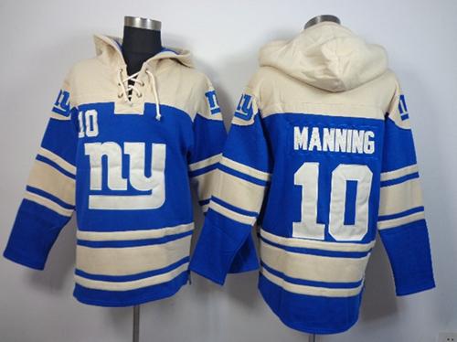 Nike Giants #10 Eli Manning Blue Sawyer Hooded Sweatshirt NFL Hoodie