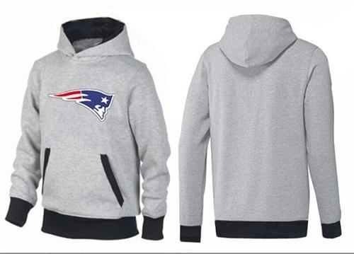New England Patriots Logo Pullover Hoodie Grey & Black