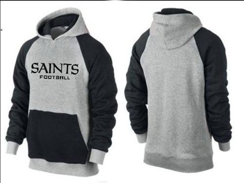 New Orleans Saints English Version Pullover Hoodie Grey & Black