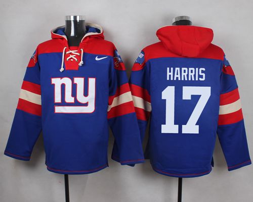 Nike Giants #17 Dwayne Harris Royal Blue Player Pullover NFL Hoodie
