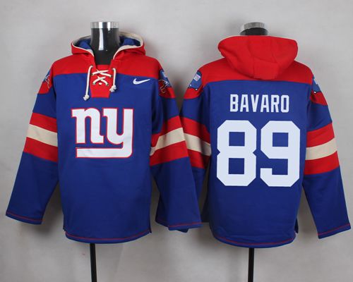 Nike Giants #89 Mark Bavaro Royal Blue Player Pullover NFL Hoodie