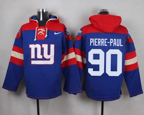 Nike Giants #90 Jason Pierre-Paul Royal Blue Player Pullover NFL Hoodie