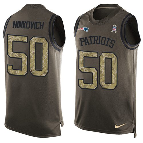 Nike Patriots #50 Rob Ninkovich Green Men's Stitched NFL Limited Salute To Service Tank Top Jersey