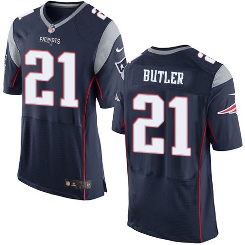 Nike Patriots #21 Malcolm Butler Navy Blue Team Color Men's Stitched NFL New Elite Jersey