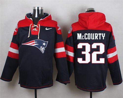 Nike Patriots #32 Devin McCourty Navy Blue Player Pullover NFL Hoodie
