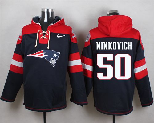 Nike Patriots #50 Rob Ninkovich Navy Blue Player Pullover NFL Hoodie