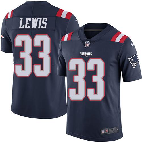 Nike Patriots #33 Dion Lewis Navy Blue Men's Stitched NFL Limited Rush Jersey