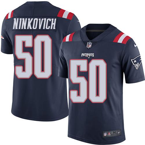 Nike Patriots #50 Rob Ninkovich Navy Blue Men's Stitched NFL Limited Rush Jersey