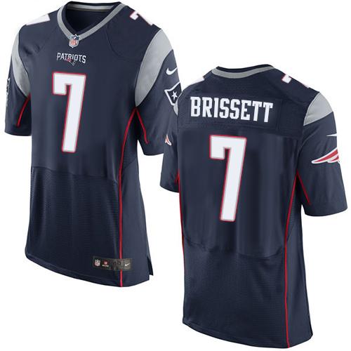 Nike Patriots #7 Jacoby Brissett Navy Blue Team Color Men's Stitched NFL Elite Jersey