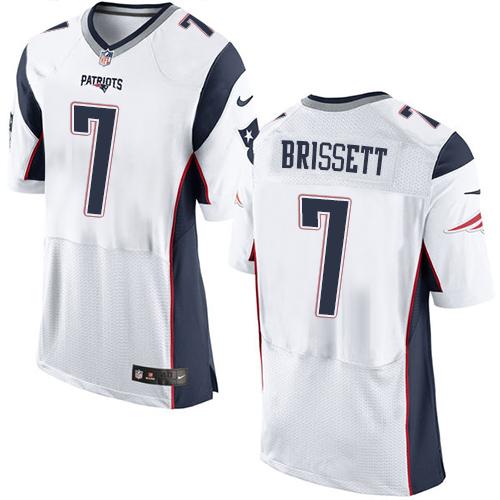 Nike Patriots #7 Jacoby Brissett White Men's Stitched NFL Elite Jersey