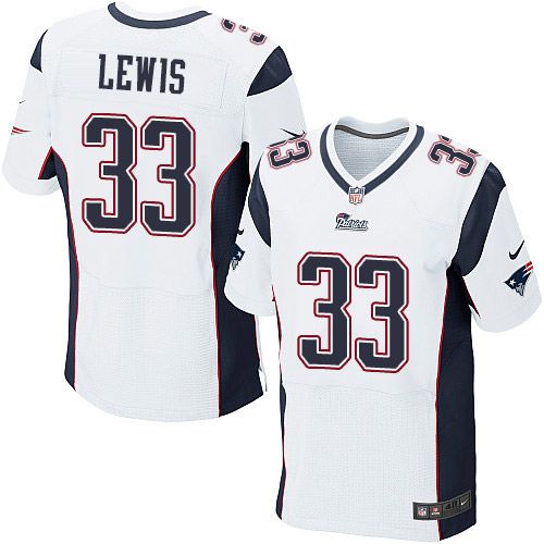 Nike Patriots #33 Dion Lewis White Men's Stitched NFL Elite Jersey