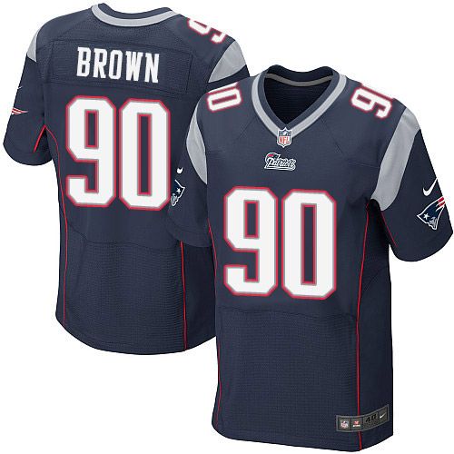 Nike Patriots #90 Malcom Brown Navy Blue Team Color Men's Stitched NFL Elite Jersey