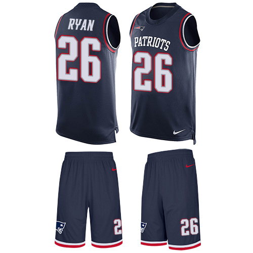 Nike Patriots #26 Logan Ryan Navy Blue Team Color Men's Stitched NFL Limited Tank Top Suit Jersey