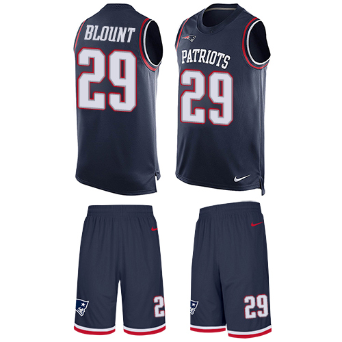 Nike Patriots #29 LeGarrette Blount Navy Blue Team Color Men's Stitched NFL Limited Tank Top Suit Jersey