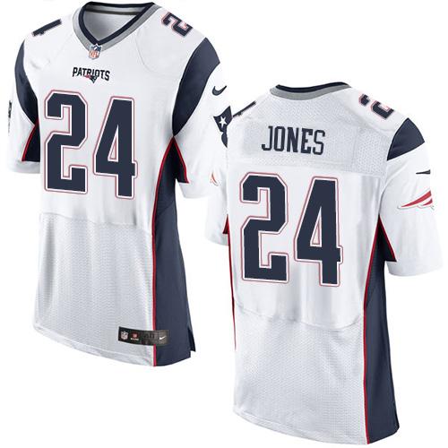 Nike Patriots #24 Cyrus Jones White Men's Stitched NFL New Elite Jersey