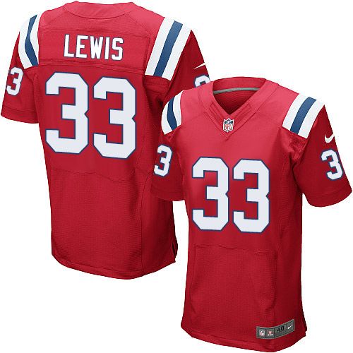 Nike Patriots #33 Dion Lewis Red Alternate Men's Stitched NFL Elite Jersey