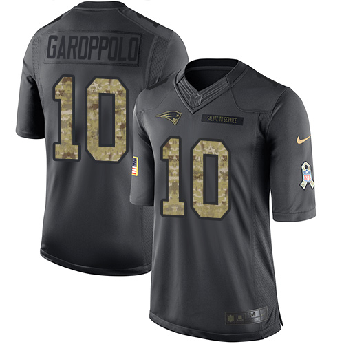 Nike Patriots #10 Jimmy Garoppolo Black Men's Stitched NFL Limited 2016 Salute To Service Jersey