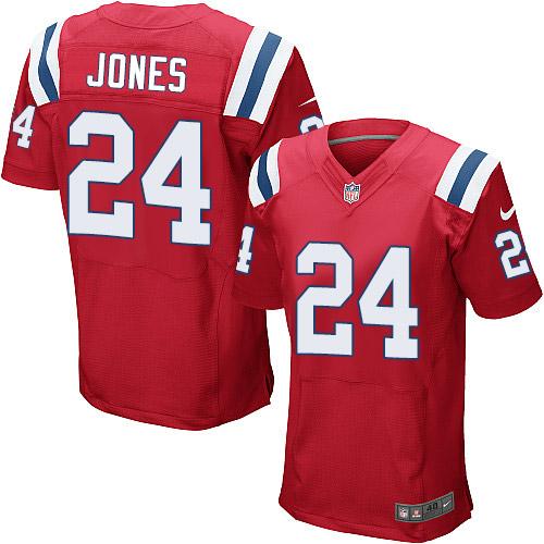 Nike Patriots #24 Cyrus Jones Red Alternate Men's Stitched NFL Elite Jersey