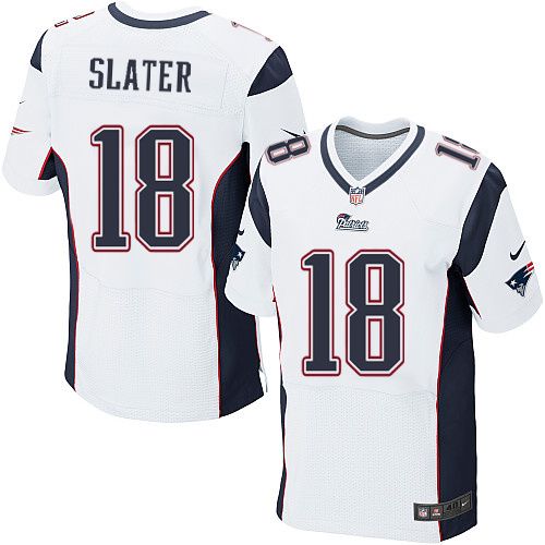 Nike Patriots #18 Matt Slater White Men's Stitched NFL Elite Jersey