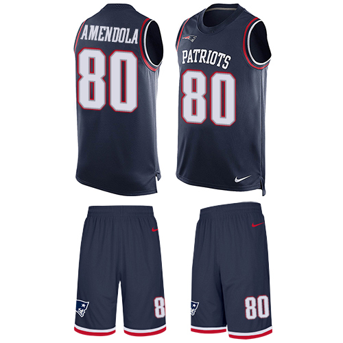 Nike Patriots #80 Danny Amendola Navy Blue Team Color Men's Stitched NFL Limited Tank Top Suit Jersey