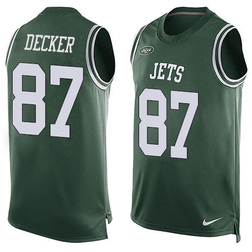 Nike Jets #87 Eric Decker Green Team Color Men's Stitched NFL Limited Tank Top Jersey