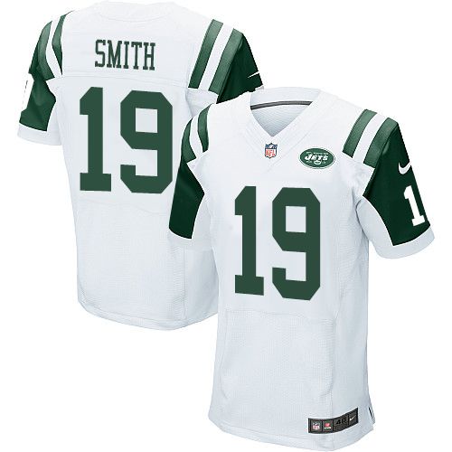 Nike Jets #19 Devin Smith White Men's Stitched NFL Elite Jersey