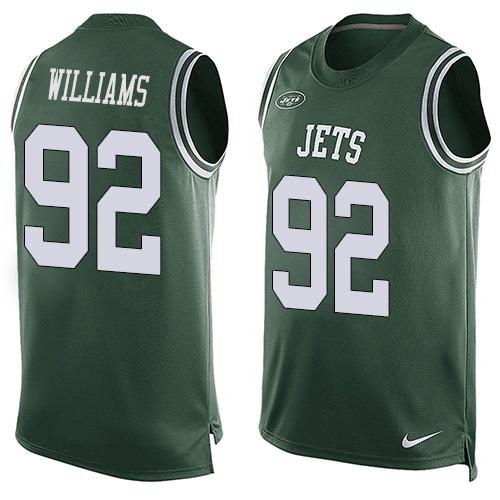 Nike Jets #92 Leonard Williams Green Team Color Men's Stitched NFL Limited Tank Top Jersey