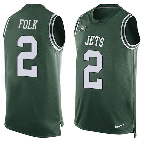 Nike Jets #2 Nick Folk Green Team Color Men's Stitched NFL Limited Tank Top Jersey