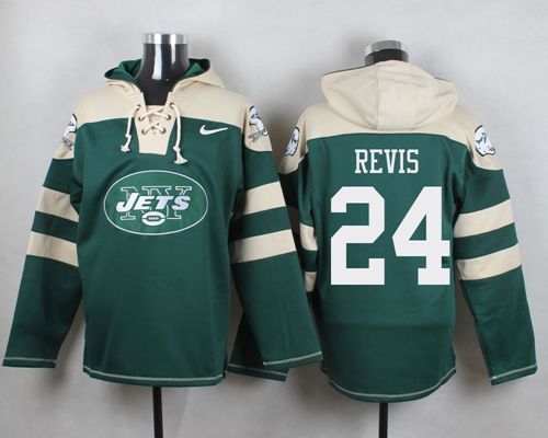 Nike Jets #24 Darrelle Revis Green Player Pullover NFL Hoodie
