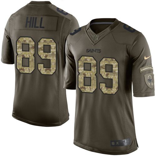 Nike Saints #89 Josh Hill Green Men's Stitched NFL Limited Salute to Service Jersey