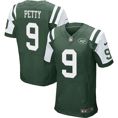 Nike Jets #9 Bryce Petty Green Team Color Men's Stitched NFL Elite Jersey