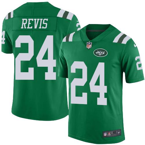 Nike Jets #24 Darrelle Revis Green Men's Stitched NFL Elite Rush Jersey