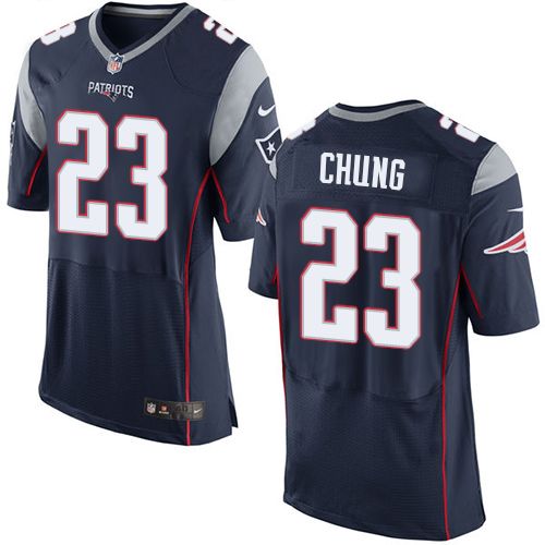 Nike Patriots #23 Patrick Chung Navy Blue Team Color Men's Stitched NFL New Elite Jersey