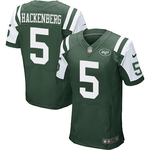Nike Jets #5 Christian Hackenberg Green Team Color Men's Stitched NFL Elite Jersey