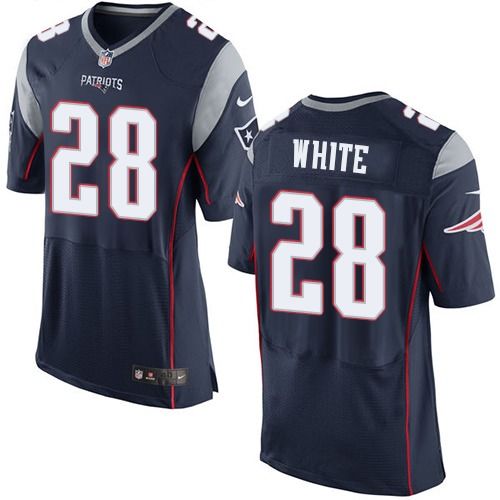 Nike Patriots #28 James White Navy Blue Team Color Men's Stitched NFL New Elite Jersey
