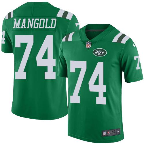 Nike Jets #74 Nick Mangold Green Men's Stitched NFL Elite Rush Jersey