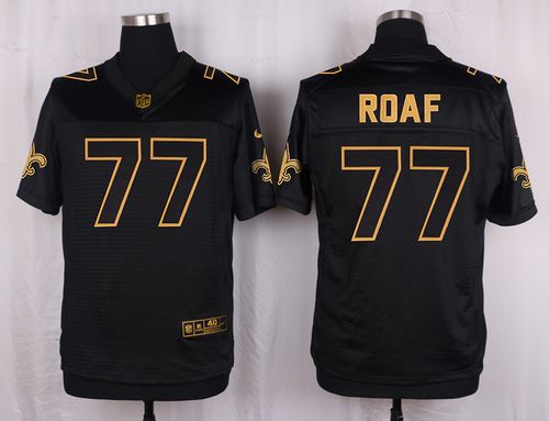 Nike Saints #77 Willie Roaf Black Men's Stitched NFL Elite Pro Line Gold Collection Jersey