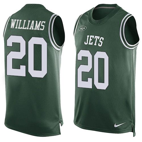 Nike Jets #20 Marcus Williams Green Team Color Men's Stitched NFL Limited Tank Top Jersey